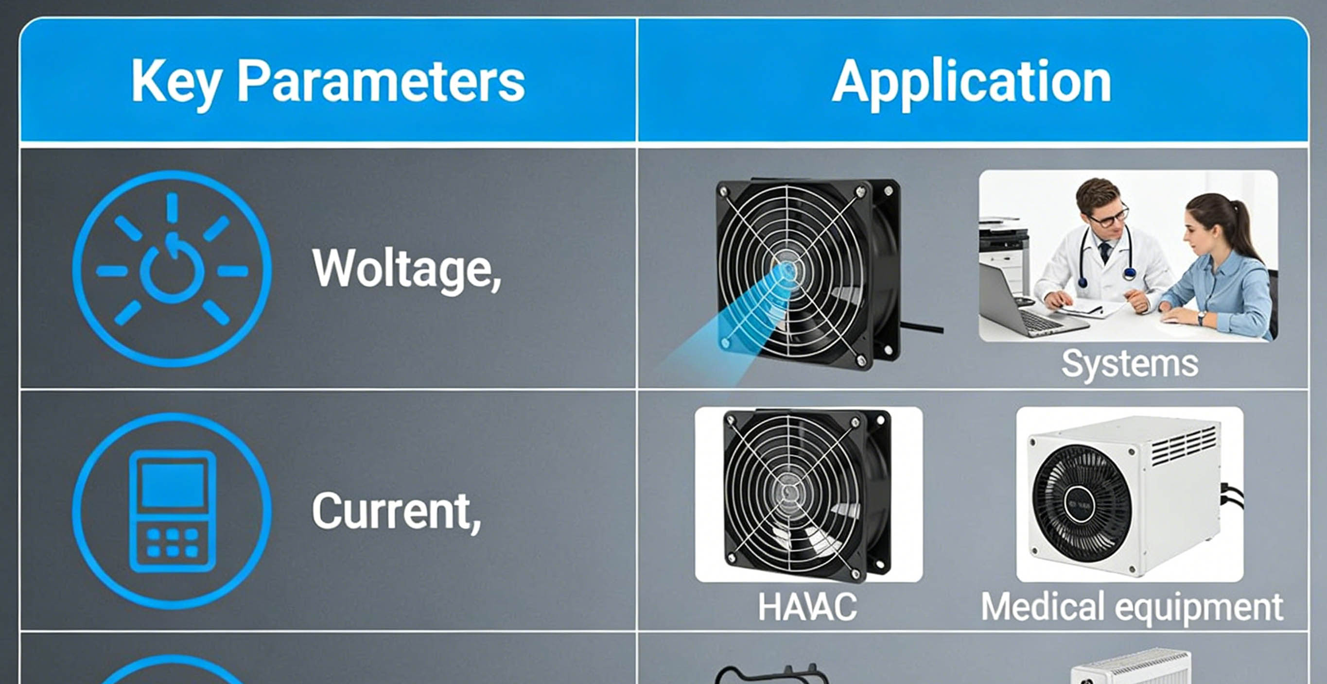 DC Fan Motor Selection Guide: Matching Key Parameters with Application Scenarios